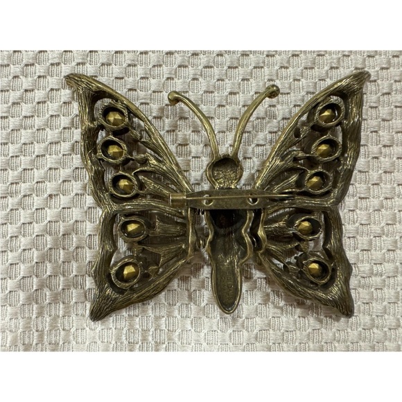 Heidi Daus Butterfly Beauty Swarovski Crystal Gold-Tone Brooch - Picture 4 of 10